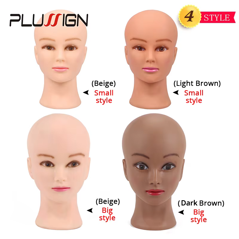 Tête de mannequin chauve avec pince