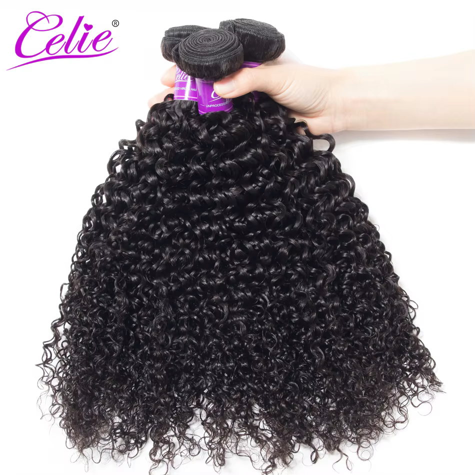 Tissage en lot brésilien Remy naturel bouclé noir-Celie
