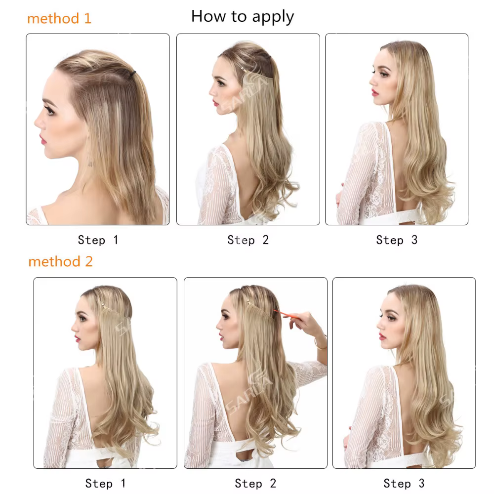 Extensions de cheveux synthétiques sans Clips