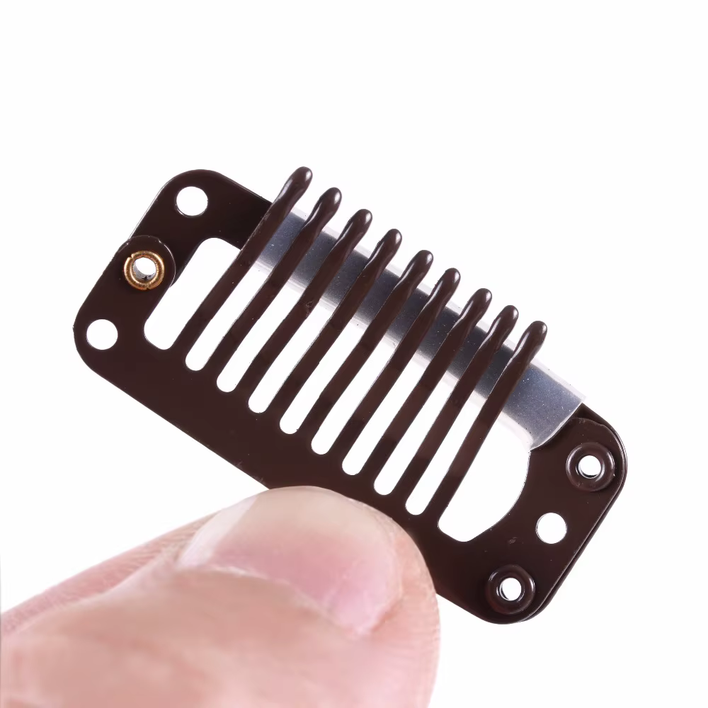 Clips en métal avec dos en silicone pour extensions de cheveux humains