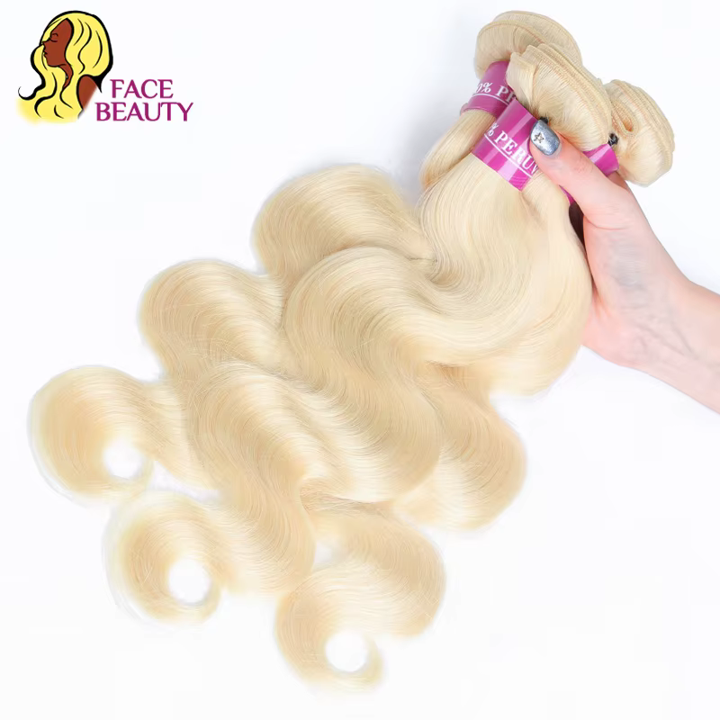 Tissage en lot brésilien naturel Remy Body Wave blond 613