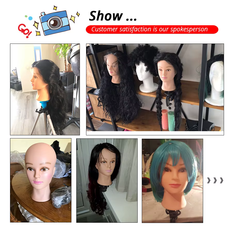 Tête de mannequin chauve avec pince