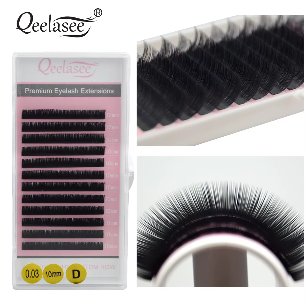 Lot de 20 faux cils individuels noirs mélangés toutes tailles