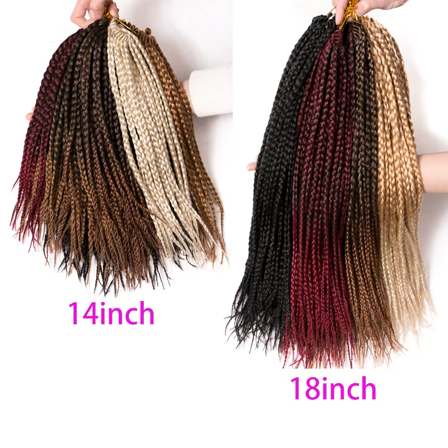 VERVES boîte tresses cheveux synthétiques 14 pouces et 18