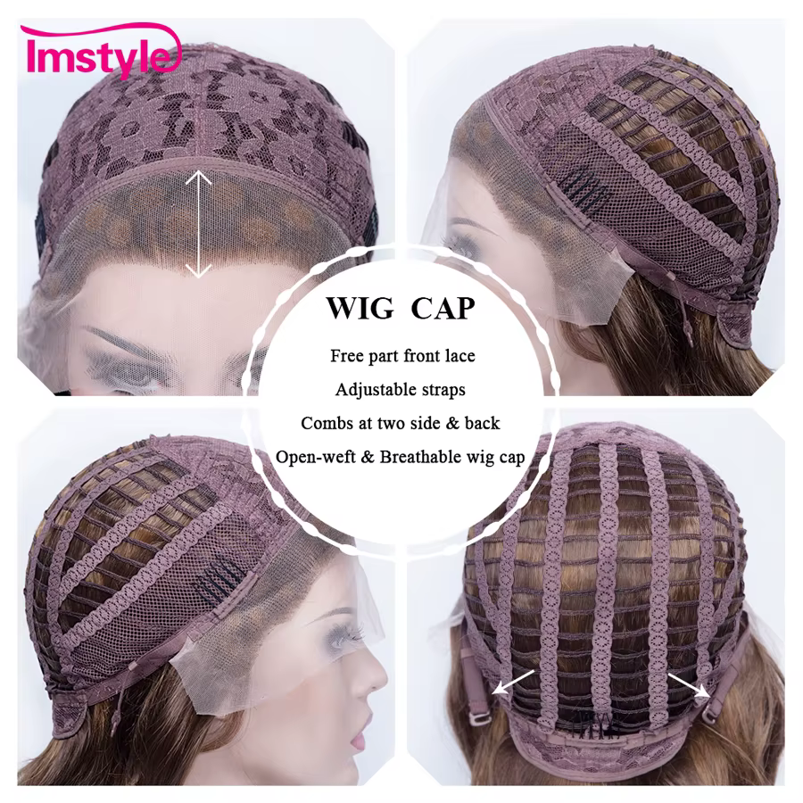 Imstyle – perruque Lace Front Wig synthétique marron pour femmes