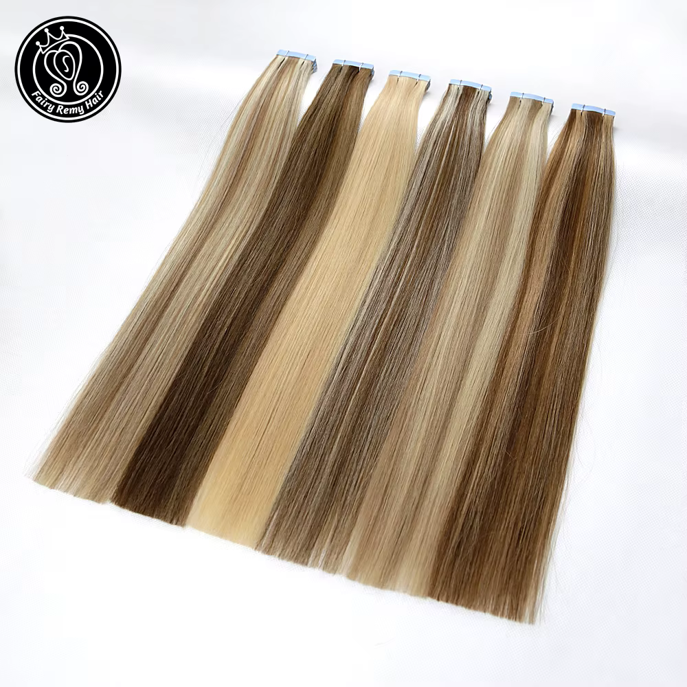 Extensions de Cheveux Naturels Remy Adhésifs Blond Platine