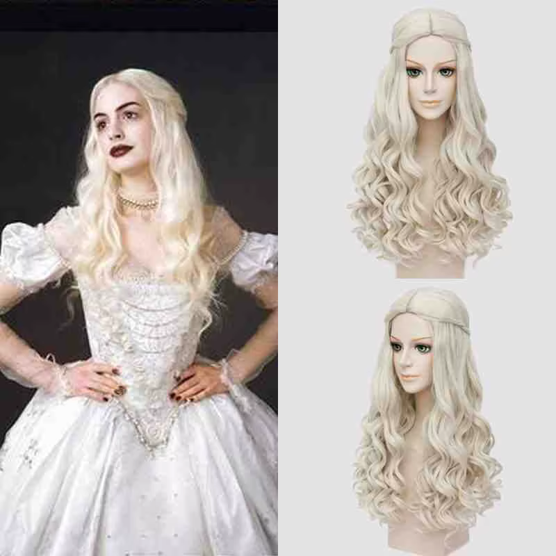 Alice au pays des merveilles – perruque de Cosplay en Fiber synthétique