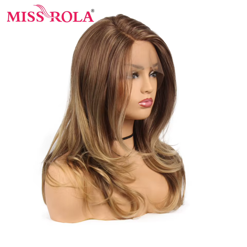 Miss Rola-Perruque synthétique longue ondulée pour femmes noires