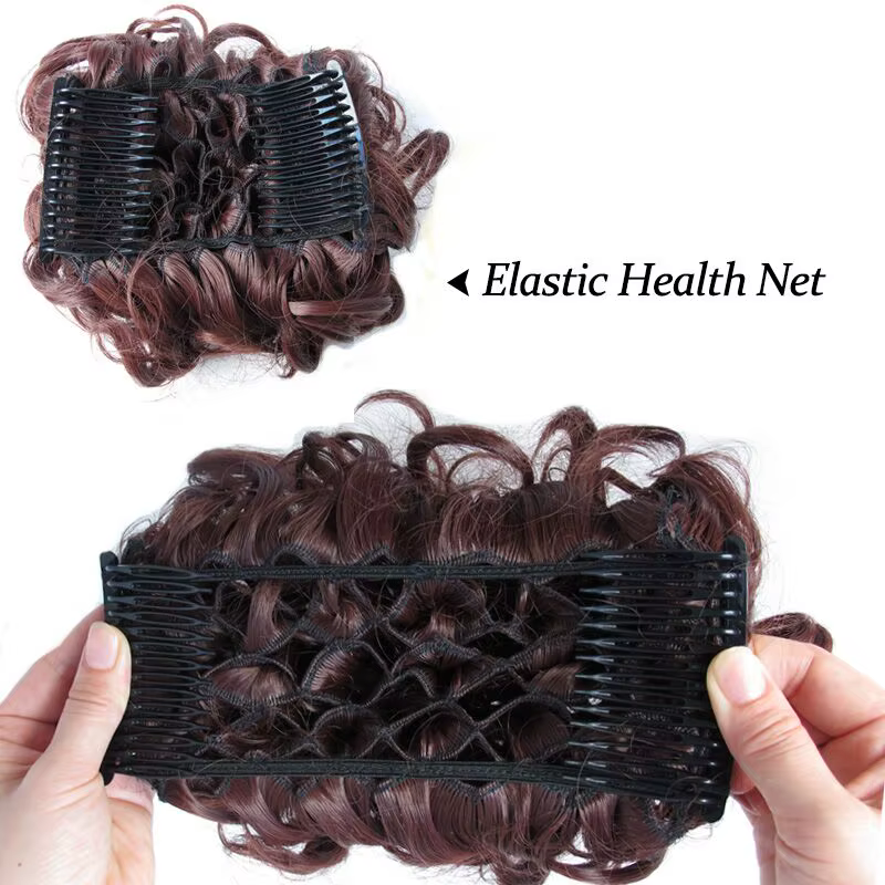 Jeedou synthétique Updos cheveux bouclés Chignon pince