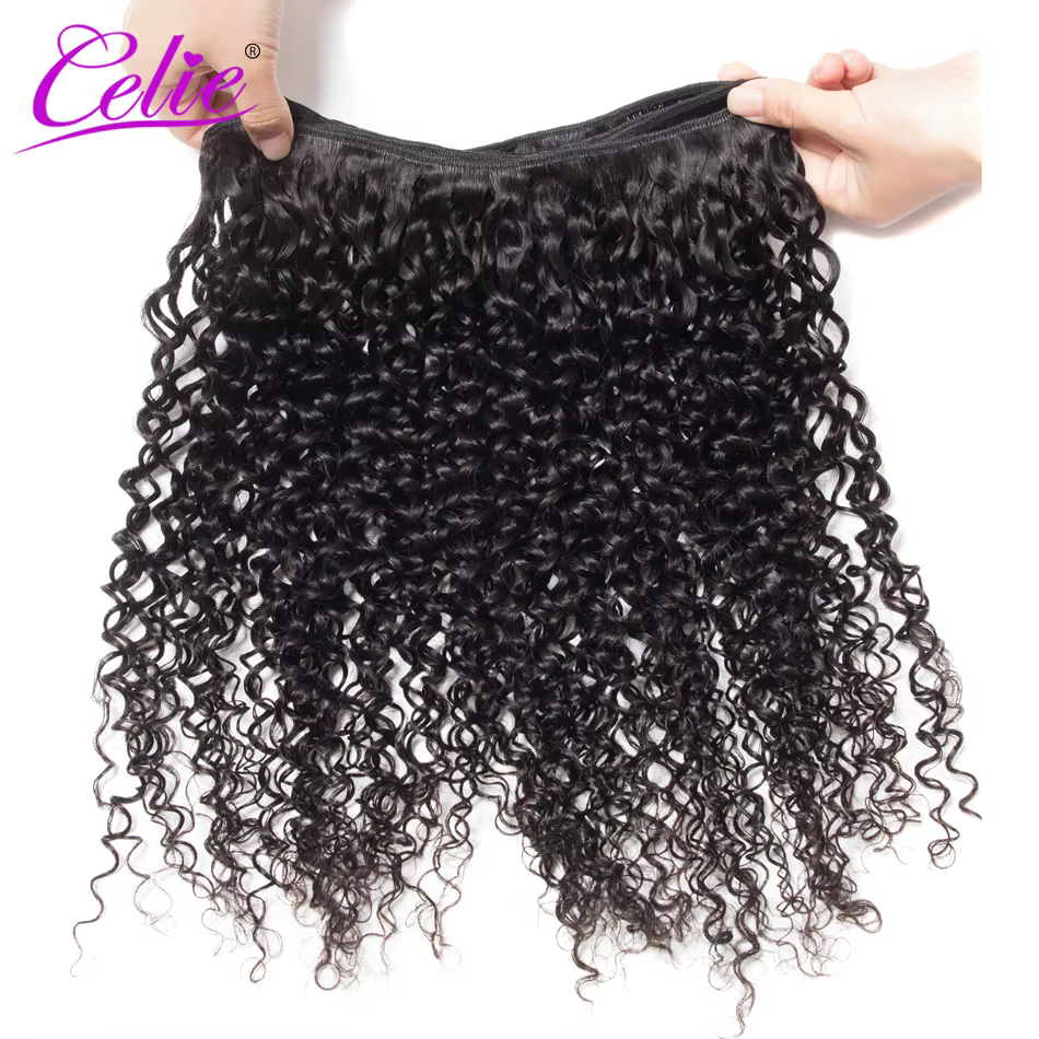 Tissage en lot brésilien Remy naturel bouclé noir-Celie
