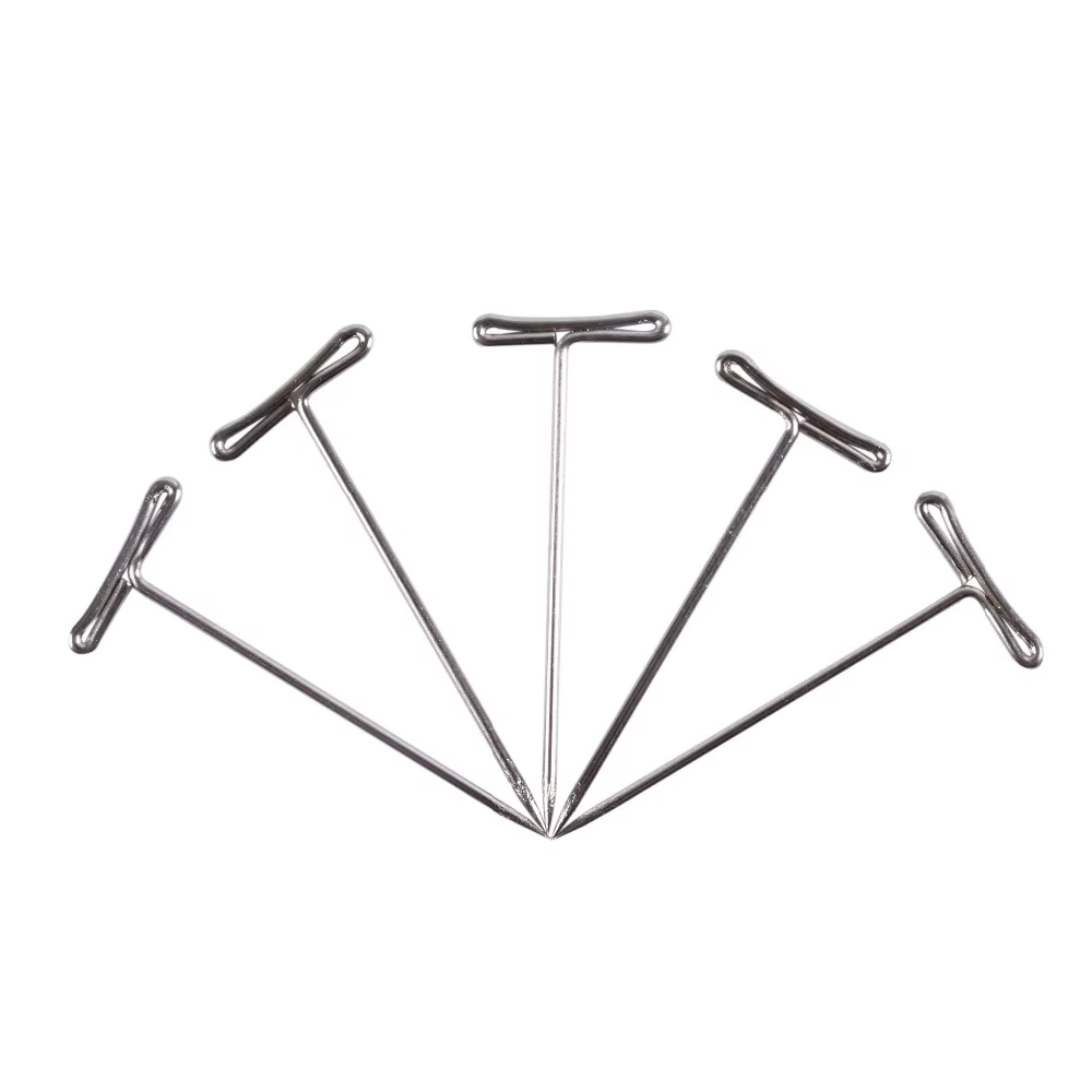 100pcs T-PINS (32mm) Pour Perruque Sur Mousse Tête Style T Pin illac