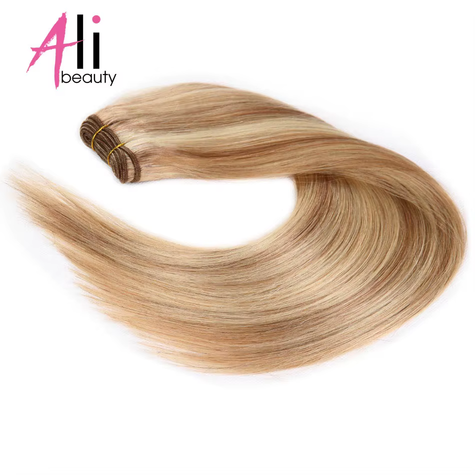 Extensions de tissage de cheveux humains droits 100% trame