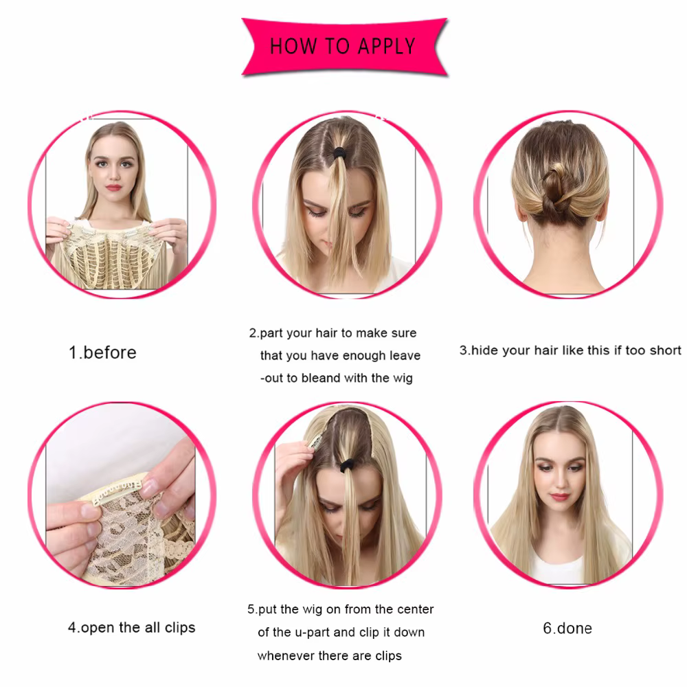 SARLA u-part synthétique pince dans l'extension de cheveux longs épais bouclés naturel blond Flase cheveux postiches pour les femmes résistant à la chaleur