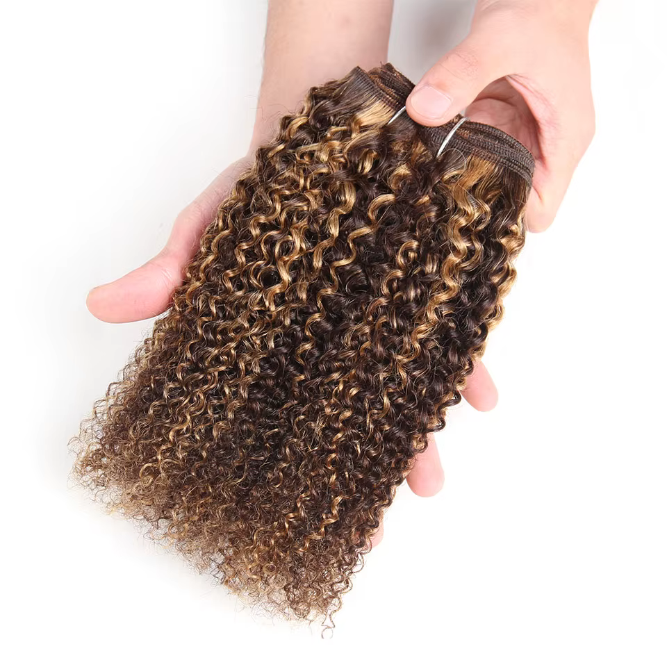 Élégant Afro crépus armure cheveux bouclés 1 pièce seulement Ombre brésilien