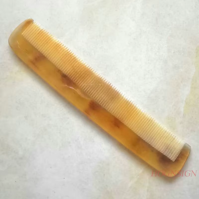 Peigne à cheveux en corne naturelle, brosse à dents dense, soins de santé, coiffure