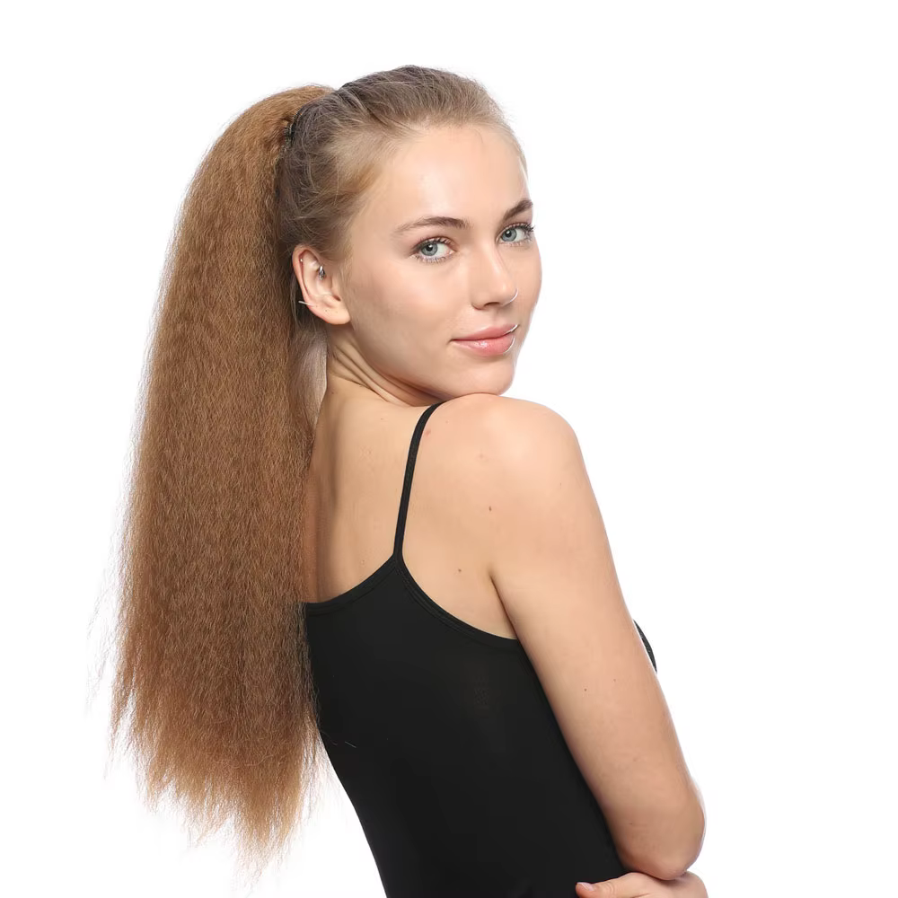 Extension de queue de cheval afro synthétique longue