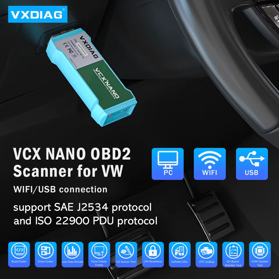 VXDIAG VCX NANO pour outil de Diagnostic VW NX100 Scanner OBD2 pour Audi pour Skoda pour Seat J2534 programmation lecteur de Code de codage ECU