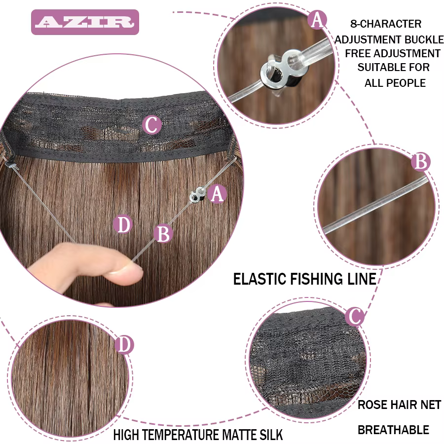 Extensions capillaires synthétiques sans Clips