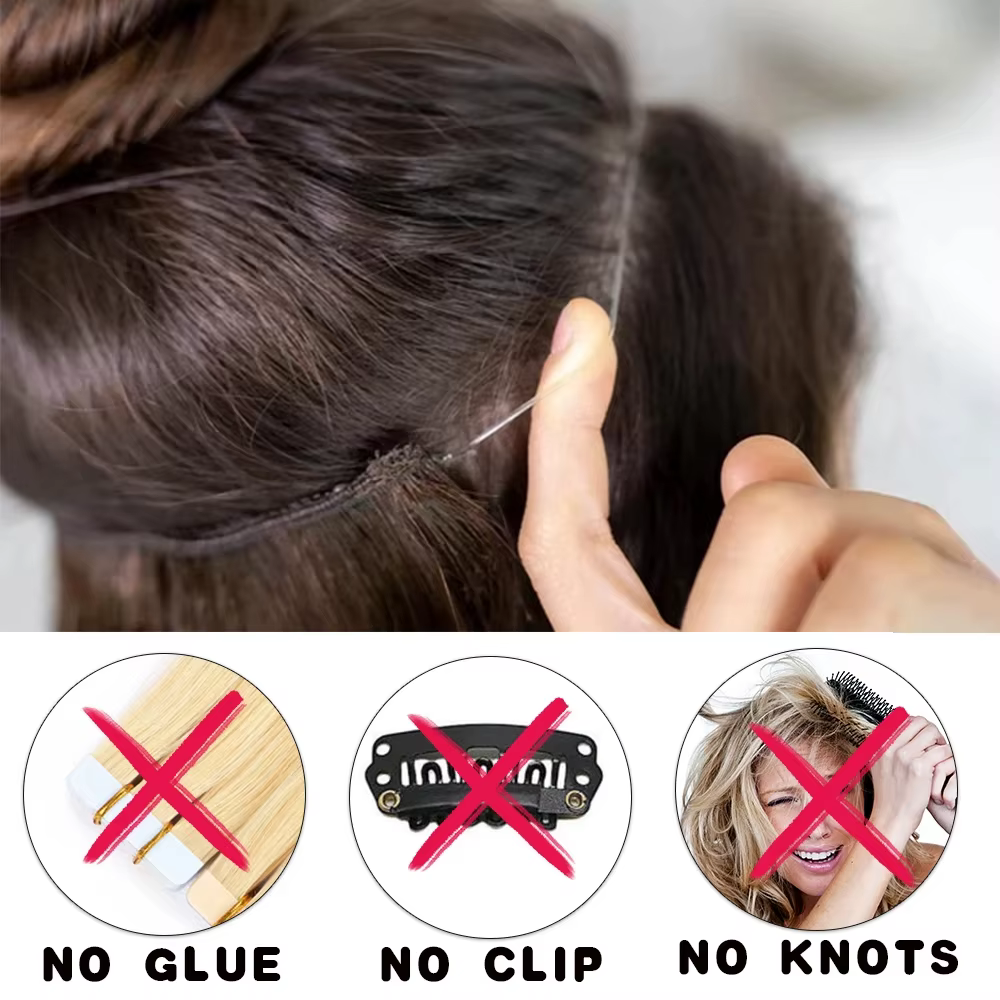 Extensions capillaires synthétiques sans Clips