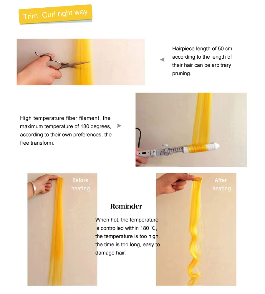 Leeons Extensions de cheveux synthétiques avec Clips