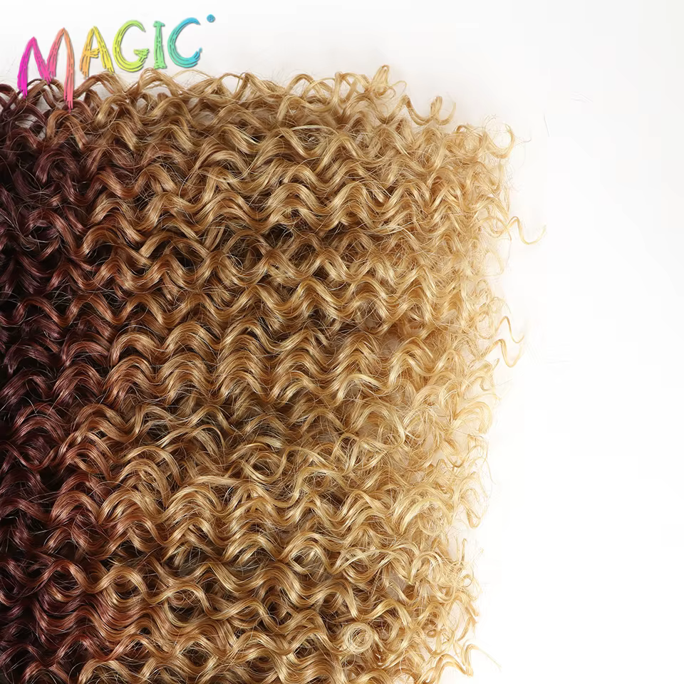 Extensions Capillaires Synthétiques Afro Crépues Bouclées Blondes 16-20 Pouces