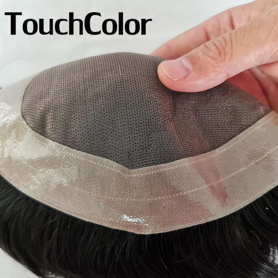 Prothèse capillaire masculine durable en cheveux humains naturels