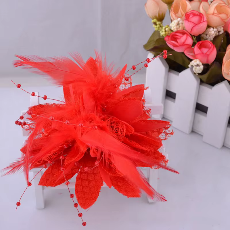 Plume fleur pince à cheveux perle Corsage mariée mariage