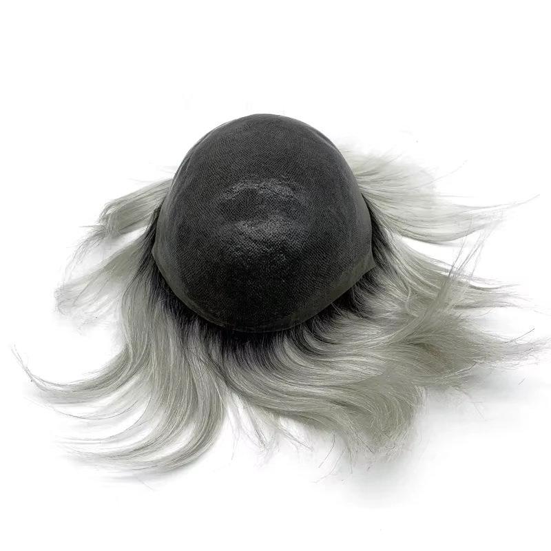 Cheveux humains toupet de couleur T de base de peau mince très frais