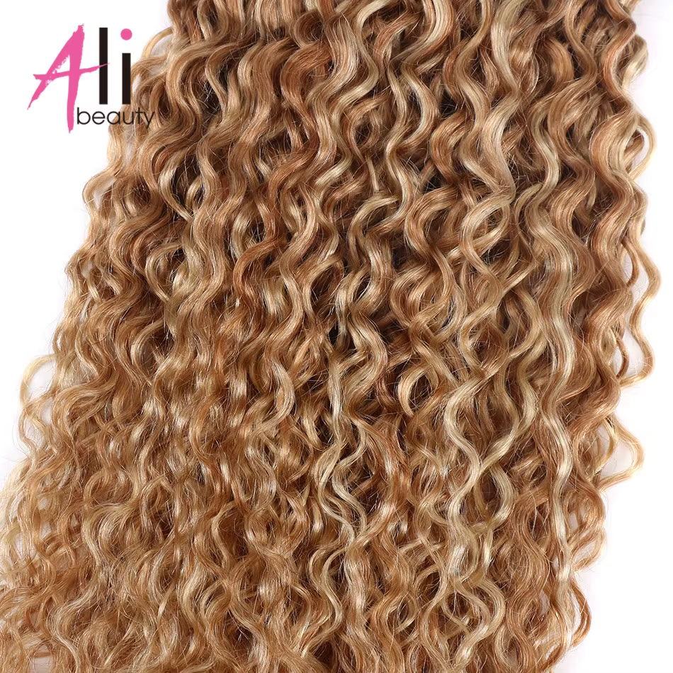Ali-beauté # P27/613 paquets de vague d'eau Extensions de cheveux humains Remy trame