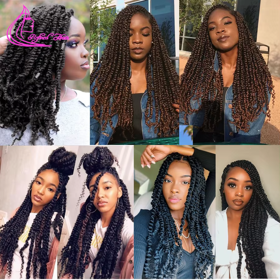 Cheveux synthétiques pré-torsadés Passion Twist pour crochet