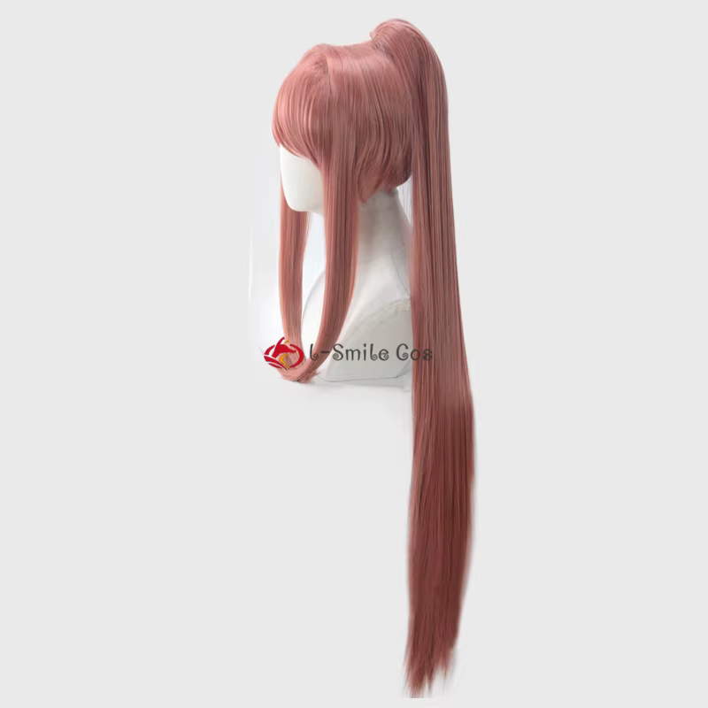 Monika-Perruque Cosplay DDLC avec Queue de Cheval Longue de 100cm