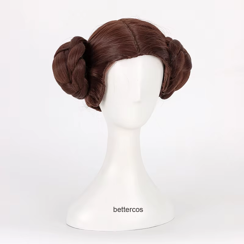 Perruque de Cosplay synthétique princesse Leia Organa Solo
