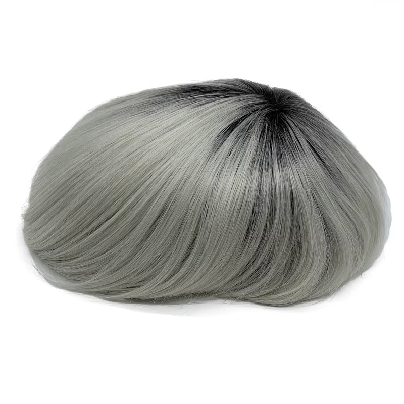 Cheveux humains toupet de couleur T de base de peau mince très frais