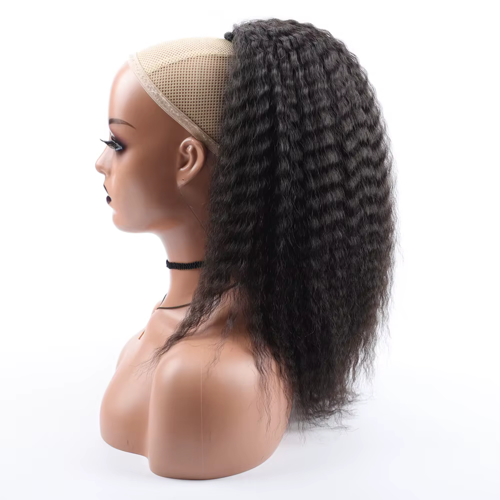 Faux cordon synthétique queue de cheval Extension de cheveux élastique pour les femmes crépus bouclés