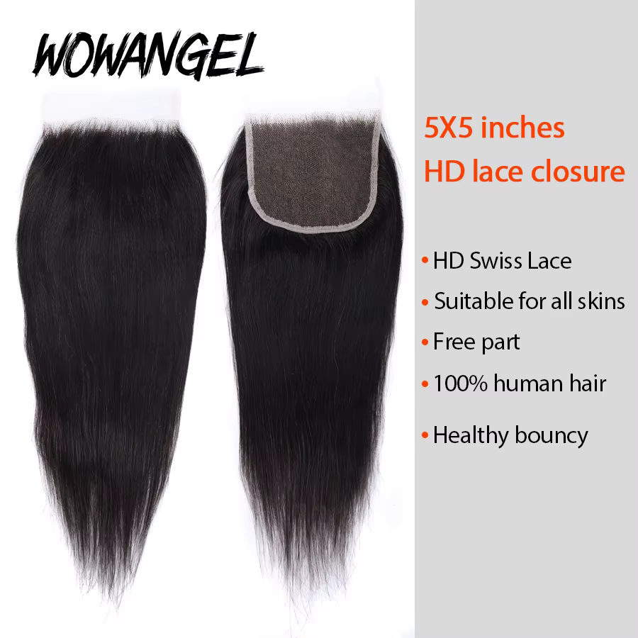 Tissage en lot naturel vierge lisse avec Closure