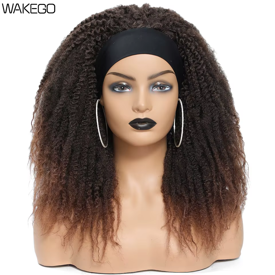 Wakego Afro crépus Marley torsion perruque noir Ombre brun cheveux