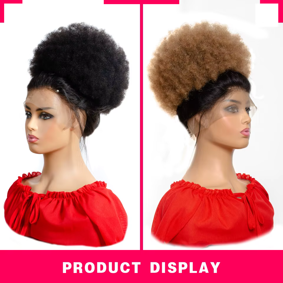 Afro crépus bouclés cordon queue de cheval pince à cheveux humains dans les Extensions