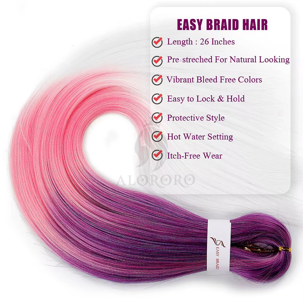 Extensions de cheveux synthétiques pour tresses