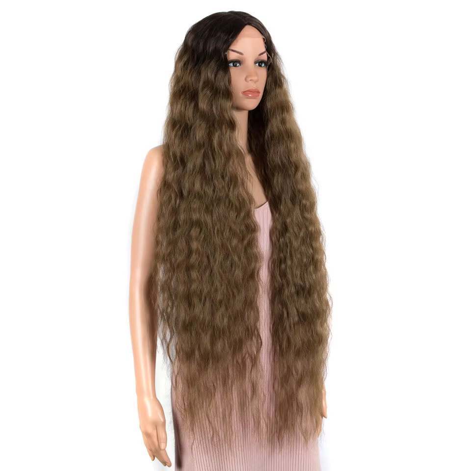 Perruques synthétiques Cosplay vague lâche cheveux avant de lacet