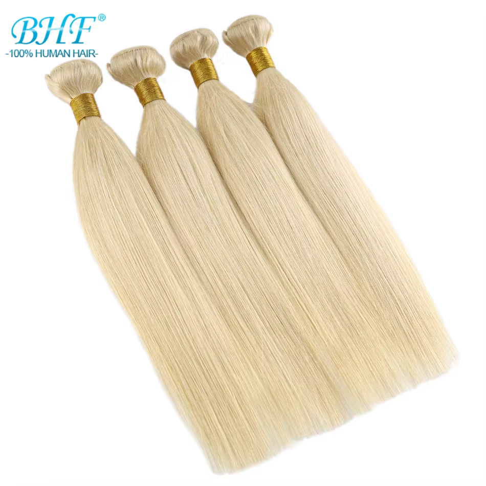 Tissage de Cheveux Humains Lisses Blonds