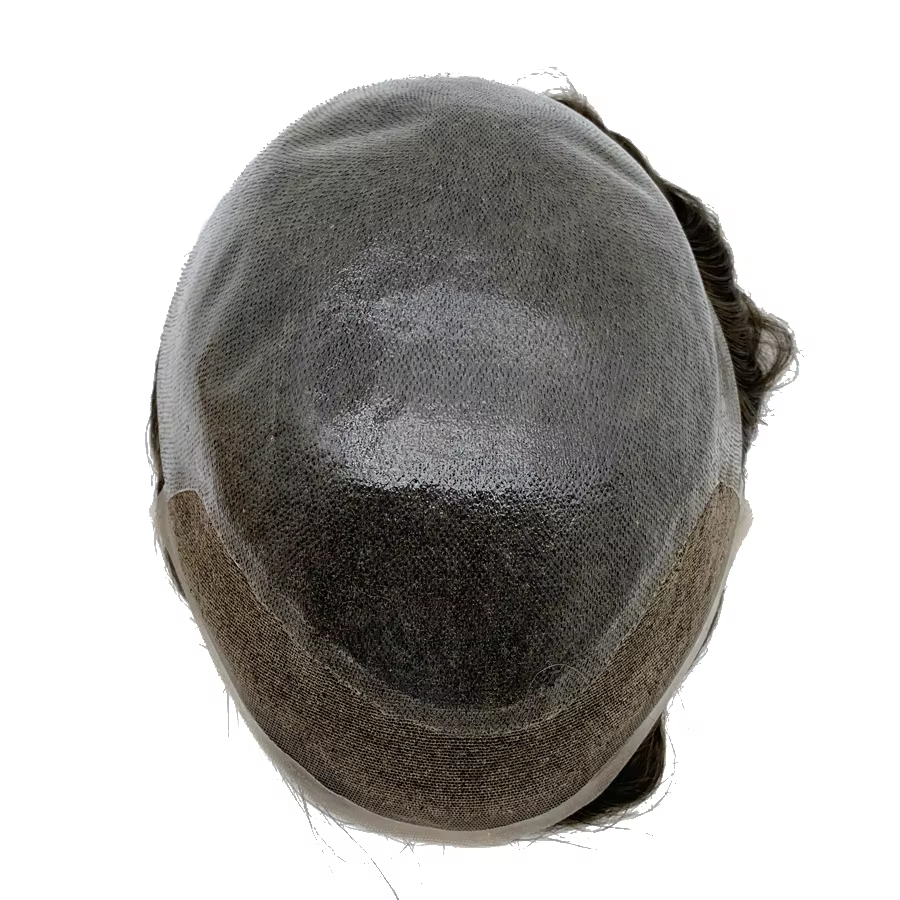 Bio-men toupet Invisible homme système de remplacement unité mâle prothèse de cheveux 100% naturel perruque