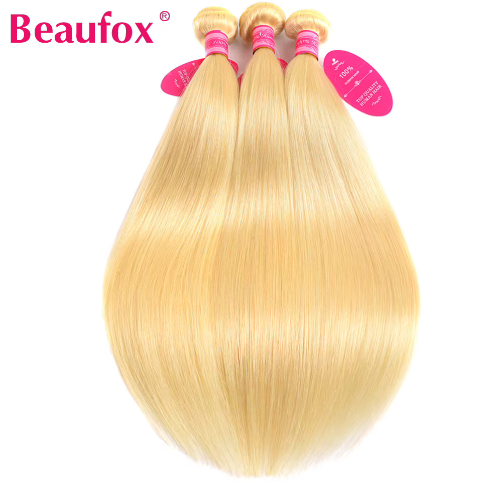 Beautorch-Tissage en lot brésilien 3/4 naturel Remy lisse blond 613