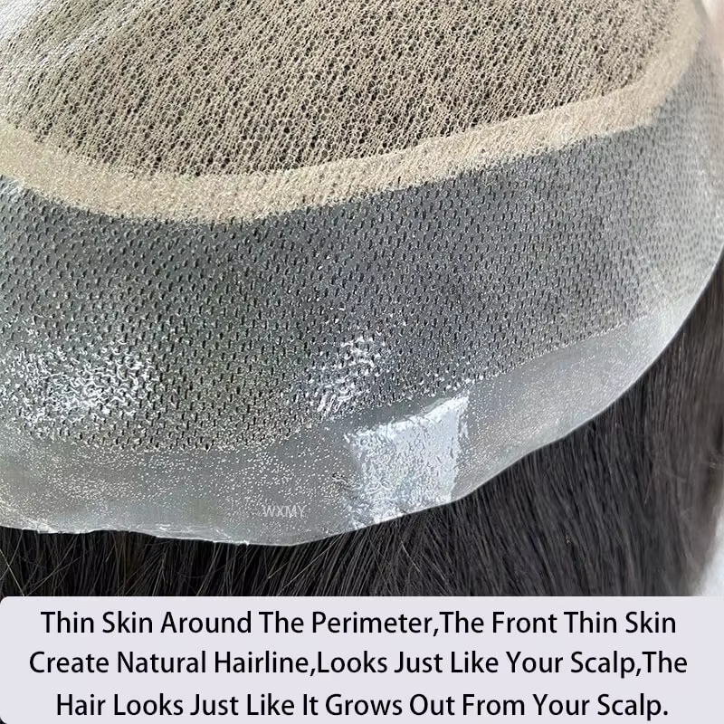 Perruques de cheveux longs personnalisées pour hommes