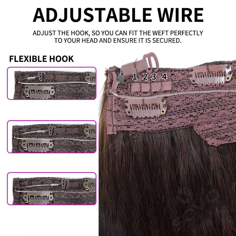 Extensions de cheveux Halo de 14 à 28 pouces