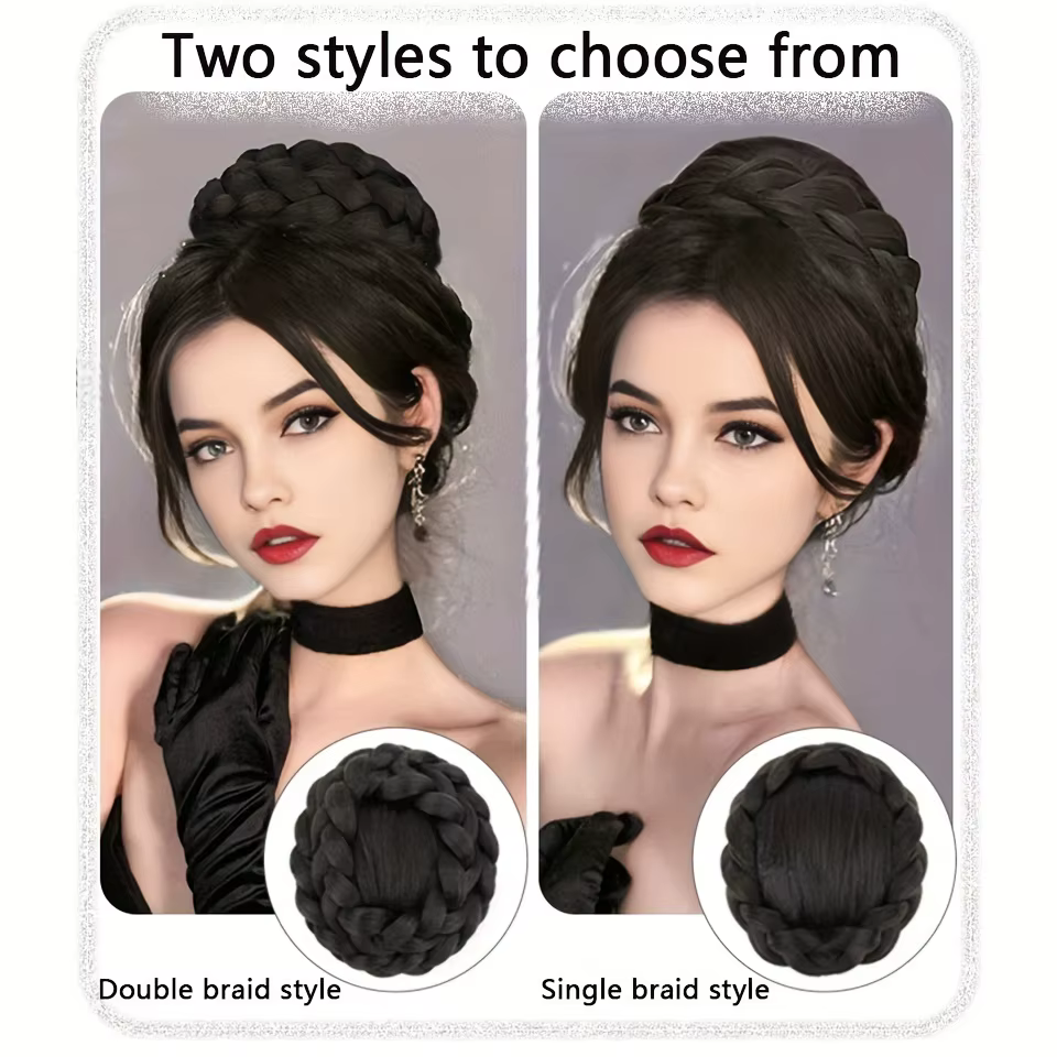 Chignon synthétique tressé