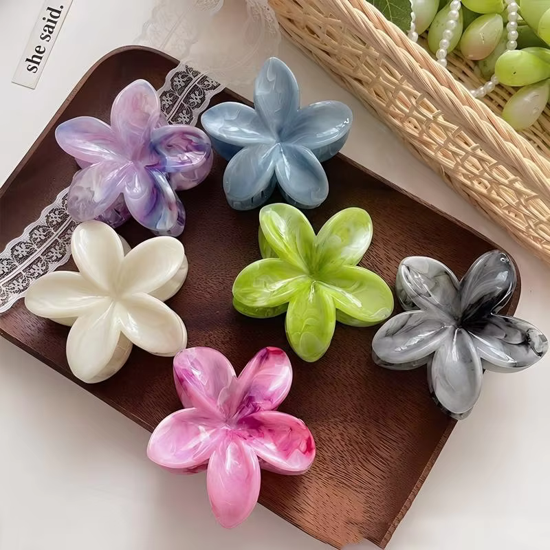 1/6 pièces Pince à cheveux Frangipani élégante pour femme