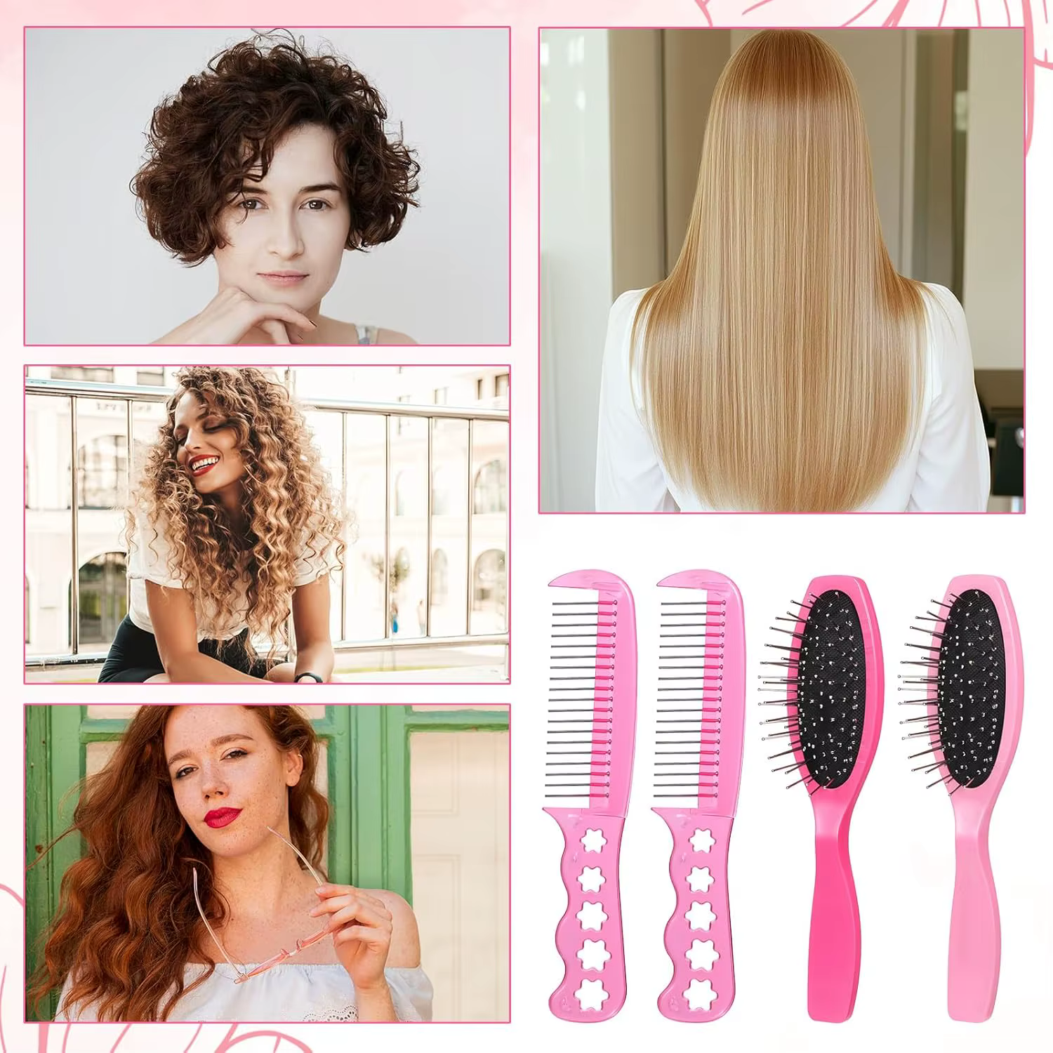 Lot de 4 brosses à perruque