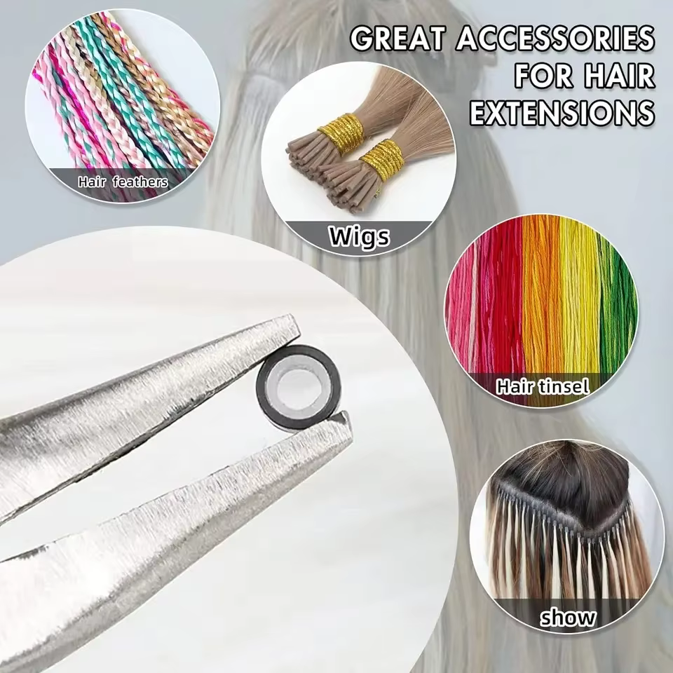 10000 pièces/sac 5mm Micro anneau perles Extensions de cheveux outils