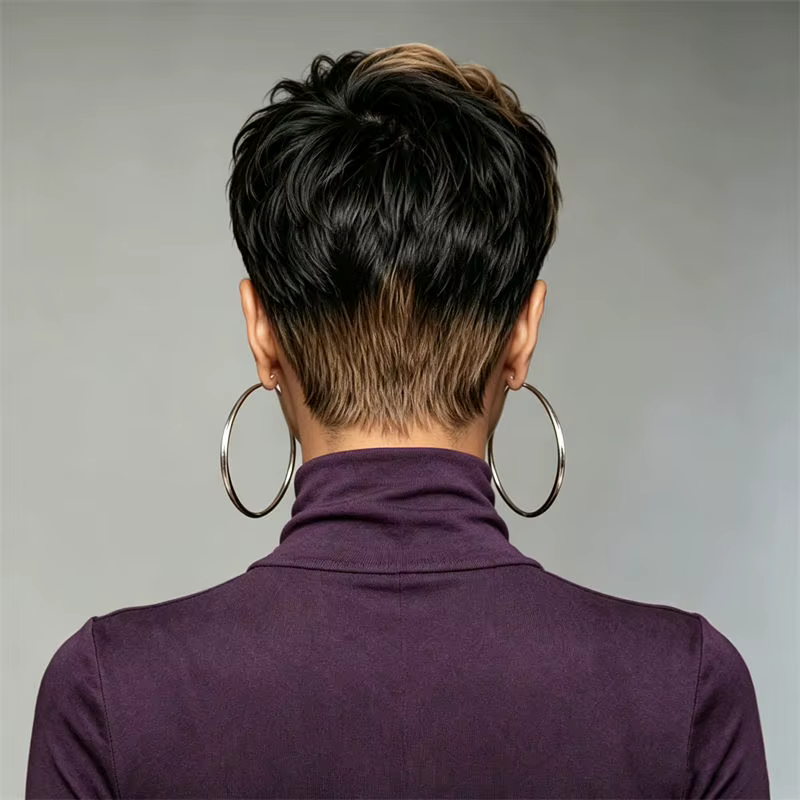 Perruque Pixie Cut en cheveux humains