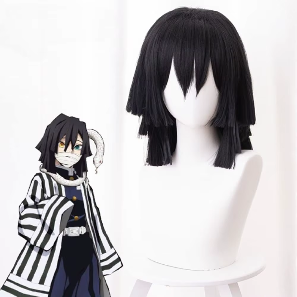 Perruque de Cosplay Anime Iguro Obanai